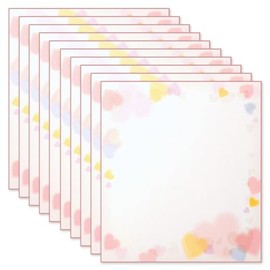 Midori 33115006 Colored Paper Glitter Heart Pattern Set of 10