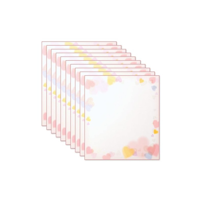 Midori 33115006 Colored Paper Glitter Heart Pattern Set of 10