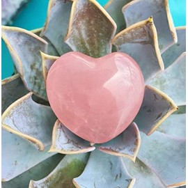 G.I.I Rose Quartz Heart Crystal, Healing Stone for Heart Chakra and Positive Energy, Rose Quartz Crystal Heart Shape, Love Heart Crystal
