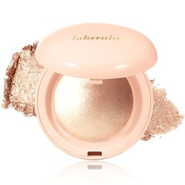 Resaltador en polvo horneado, iluminador facial de alto brillo, iluminador facial ligero y brillante de perla, acabado luminoso (#4 dorado)