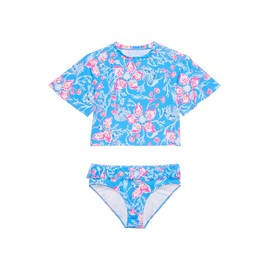 Lilly Pulitzer Girls' Maxey Rashguard Set Little Kid, Multi Bahamian Rhapsody Swim