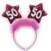 50th Birthday Fuchsia Star Headband Alice Band - Novelty Gift