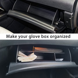 TACORBO Glove Box Organizer Compatible with Honda Pilot 2016-2022 / Ridgeline 2017-2022 2023/ Passport 2019-2022 2023 Accessories, Insert Glove Compartment Black ABS Materials