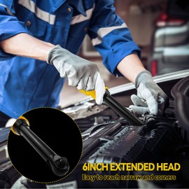 3/8" Extended Cordless Ratchet Wrench for Dewalt 20V Series Batteries, 320 RPM, 80 N.m Electric Power Ratchet Set with 8 Metric Sleeves,Built-in LED Light, Extended 6-inch Long Neck