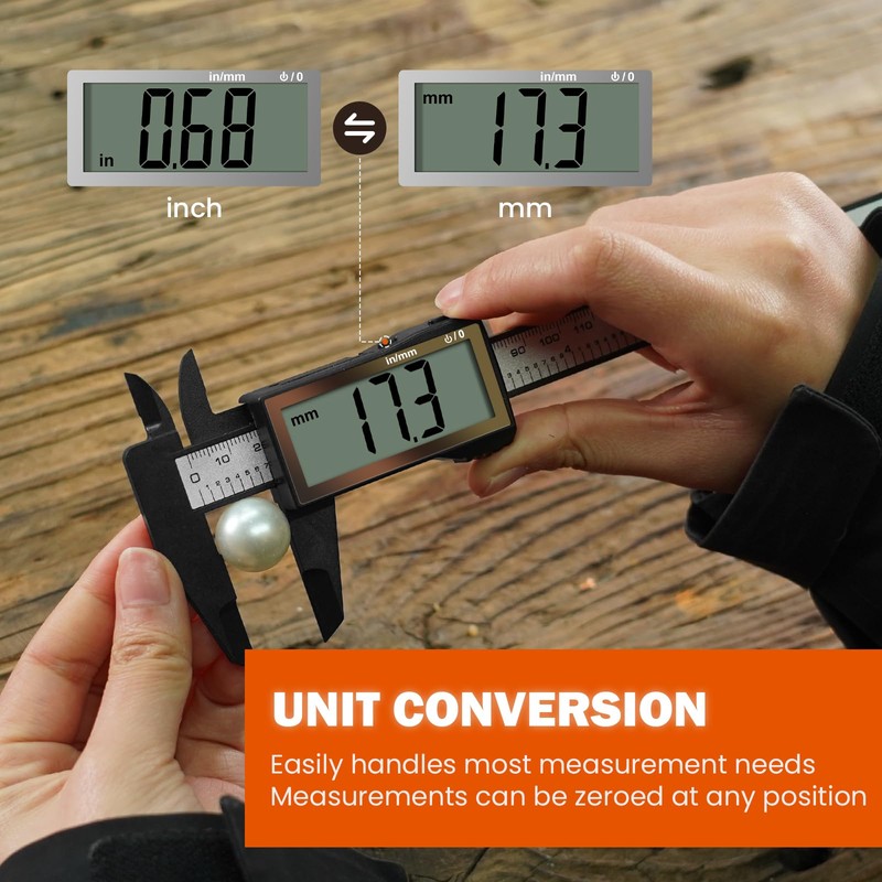 Caliper Measuring Tool 6 Inch,Vernier Caliper Digital Micrometer with Large