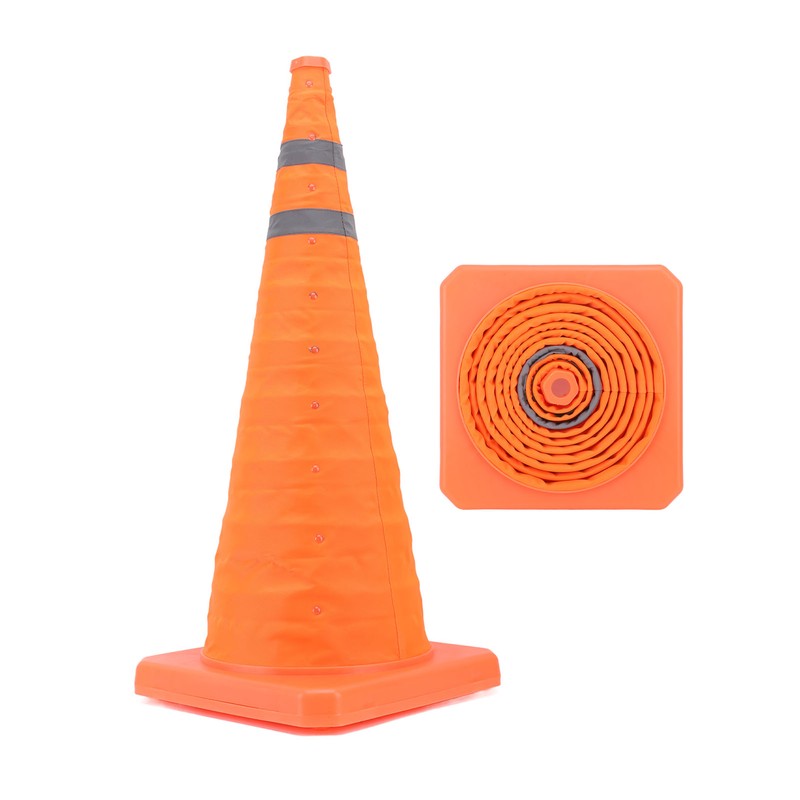 Collapsible Traffic Safety Cone with 2 Reflective Collar Multi Purpose