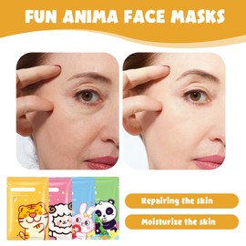 8 PCS Kids Face Masks,Face Masks for Kids,Hydrating Kids Face Masks for Girls,Nourishing Animal Printed Sheet Face Masks,Moisturizing and Repairing,Deep Moisturizing,Suitable for All Skin Types