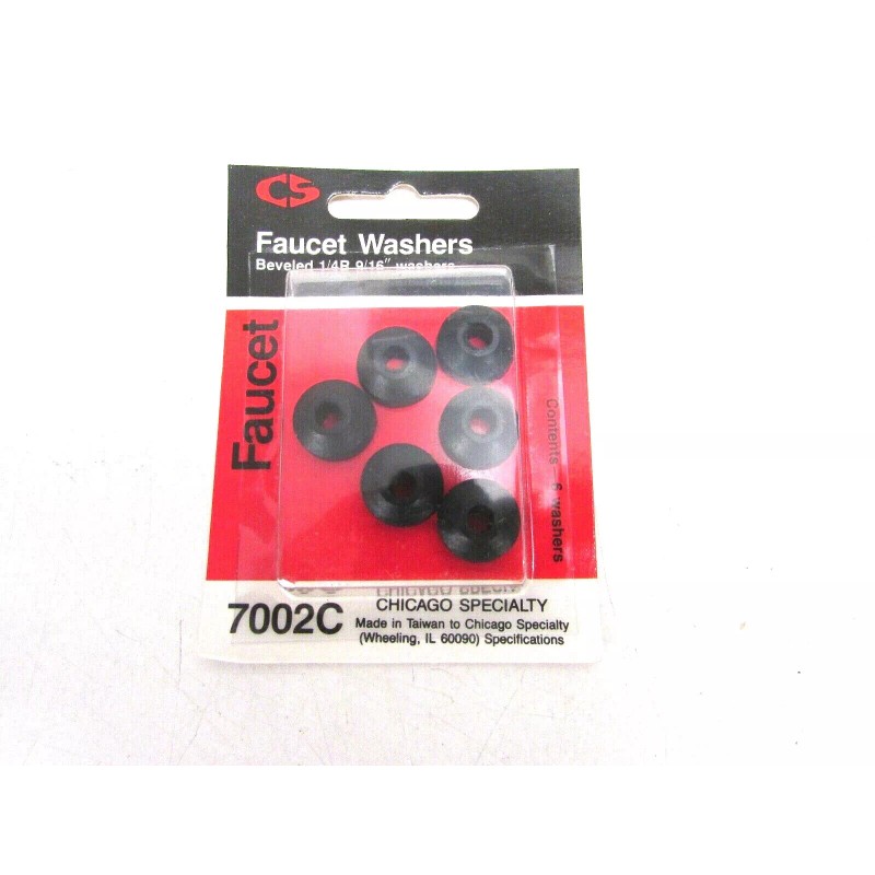 CHICAGO SPECIALTY BEVELED FAUCET WASHERS, TRADE SIZE: 1/4, O.D. 9/16",