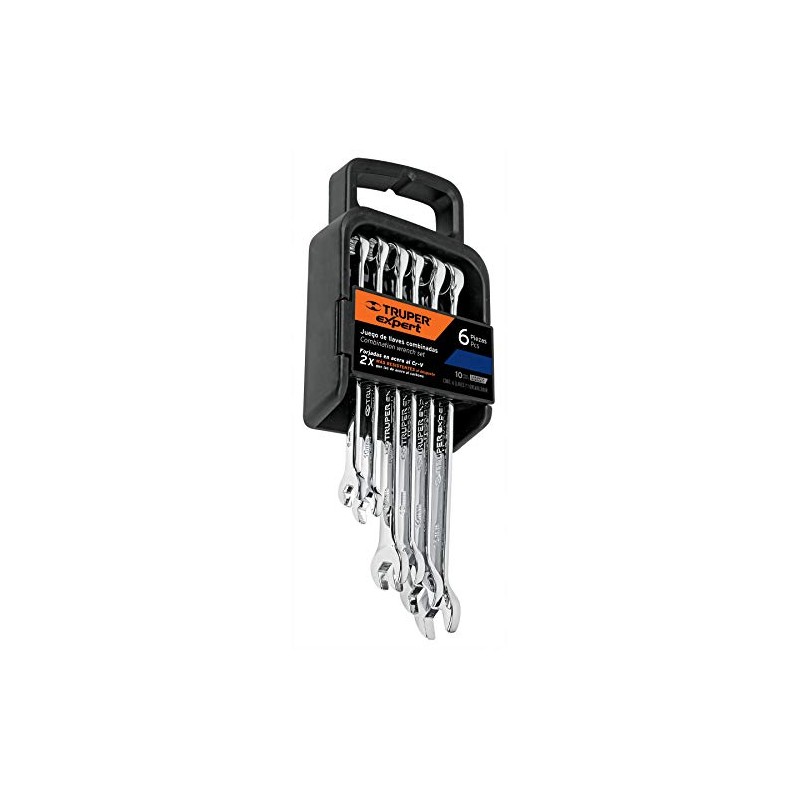Truper Expert JC-6M, Juego de llaves combinadas, 6 piezas, pulidas,