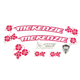 Bike Decoration Set Sticker Frame Decal Sticker MC Kenzie Label Pink White