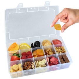 Skywin - Bandeja cuadrada para aperitivos divertidos y funcionales, fácil de usar y limpiar, fomenta una alimentación saludable (transparente)