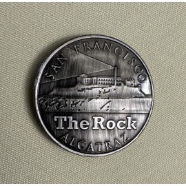 San Francisco Souvenir Coin Magnet ~ Alcatraz ~ The Rock ~ New ~ HausMaus J.She