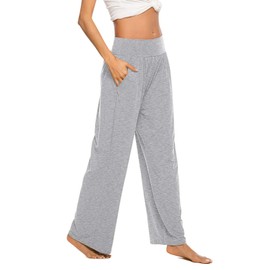 ZJCT Womens Yoga Pants Wide Leg Comfy Lounge Casual Loose Workout Joggers Pants Leggings with Pockets Colour 01 S