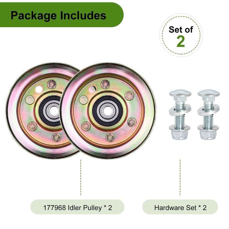 Belleone 177968 Idler Pulley Fits for Craftsman HU Mower, 193197