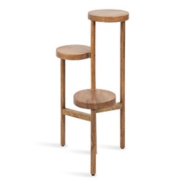 Kate and Laurel Fitley Modern 3 Tier Freestanding Plant Stand, 16 x 16 x 35, Natural Wood, Decorative Handcrafted Wood Plant Stand with Farmhouse Finish