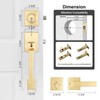 Haidms Gold Double Door Door Lock Set, Heavy Duty Double