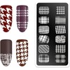 3 Pcs Stripe Houndstooth Lace Stamping Plate Nail Stamp Nail