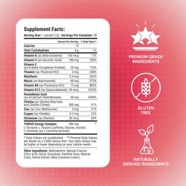 Thrive Activate - Focus & Energy Drink Powder Mix with Real Flavor, 30 Packets- Enhanced Energy, Performance, Vitamin C, Vitamin E, B12 for Mental Clarity (30 Packet, Wild Cherry)