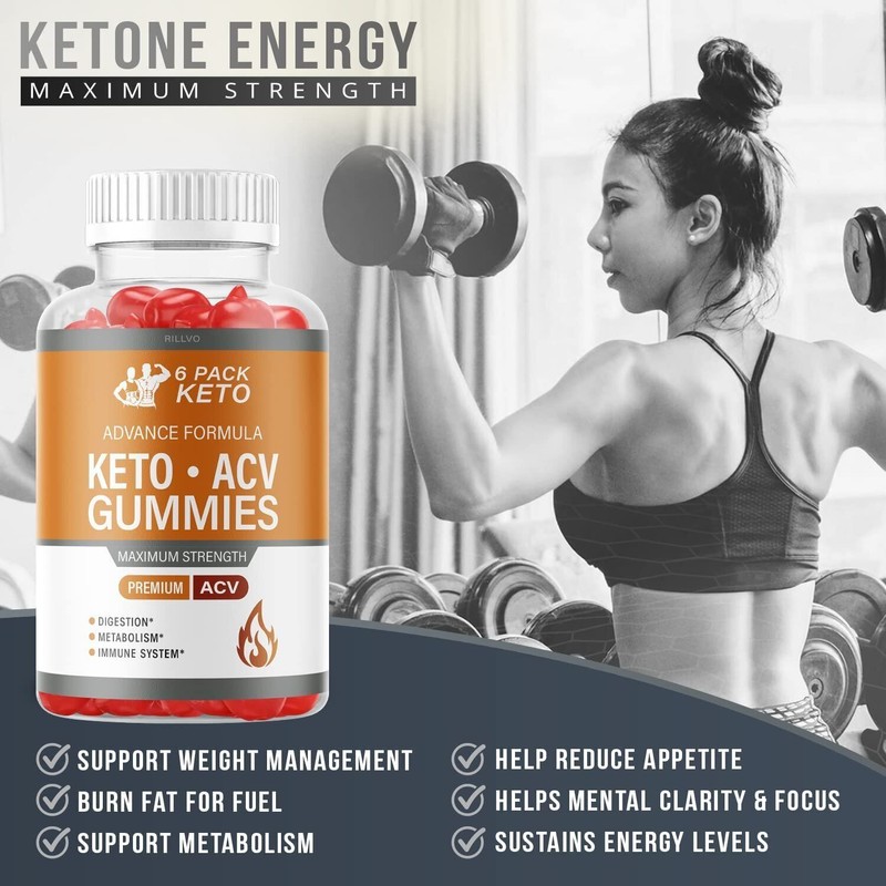 Rillvo (3 Bottles) 6 Pack Keto ACV Gummies Advanced Formula