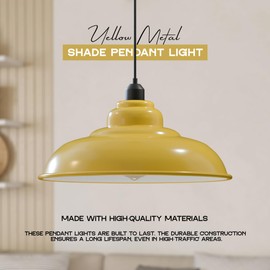 DC VOLTAGE Vintage Industrial Single Head Hanging Pendant Light E27 Metal Shade and Adjustable Cable for Bedroom Living Room Dining Room café bar and Restaurant