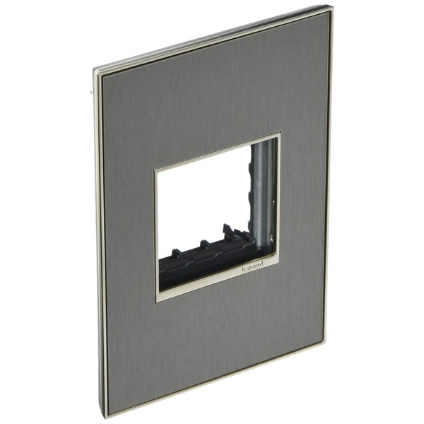 Legrand adorne 1-Gang Brushed Stainless Square Stainless Steel Wall Plate