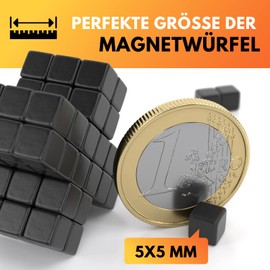 JAWA Magnetic Cube 5 mm - 50 Neodymium Magnets Extra Strong - Anti-Stress Cube Magnetic Game - Premium Magnetic Cube - Whiteboard and Fridge Magnets - Magnetic Cube for Home and Office