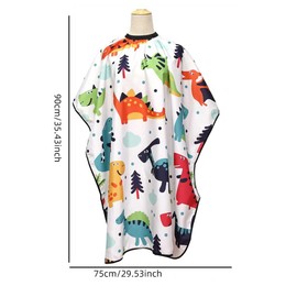 SDKZBFC Friseurumhang, Friseurschürze für Kinder, verstellbare Cartoon Dinosaurier wasserdicht Haarschnitt Umhang,Haarstyling-Zubehör für Kinder