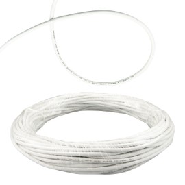 22 Gauge 3 Conductor Electrical Wire, 65.6FT White PVC Jacket Low Voltage 300V, 22 AWG Tinned Copper 3 Wire Unshielded Stranded Electrical Wire for LED Lighting, Automotive
