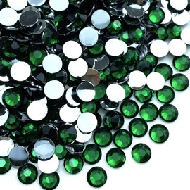 Jmassyang 10000 Pieces 3mm Resin Flatback Rhinestone Round Bling Glitter Rhinestones for Nail Art Mugs Tumblers Bottles Crafts Decoration Clothes Shoes Shirts Caps Decoration(A06 Emerald)