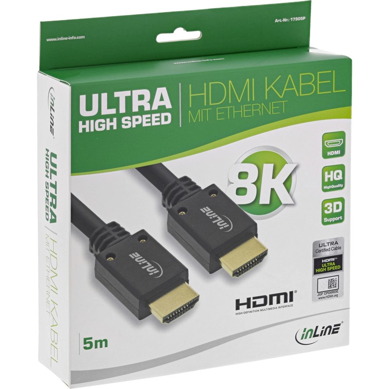 InLine® HDMI Cable, Ultra High Speed HDMI Cable, 8K4K, Male/Male,
