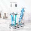 mDesign Plastic Toothpaste and Toothbrush Holder Center with Cup/Cover -