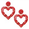 NLCAC Valentine's Day Heart Earrings Rhinestone Multi Stone Cluster Open