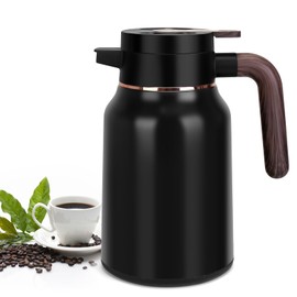 51oz Thermal Coffee Carafe, Stainless Steel Carafes for Hot Liquids 12 Hours, Insulated Coffee Carafes For Keeping Hot Coffee, Hot Water, Tea, Hot Beverage (Black)