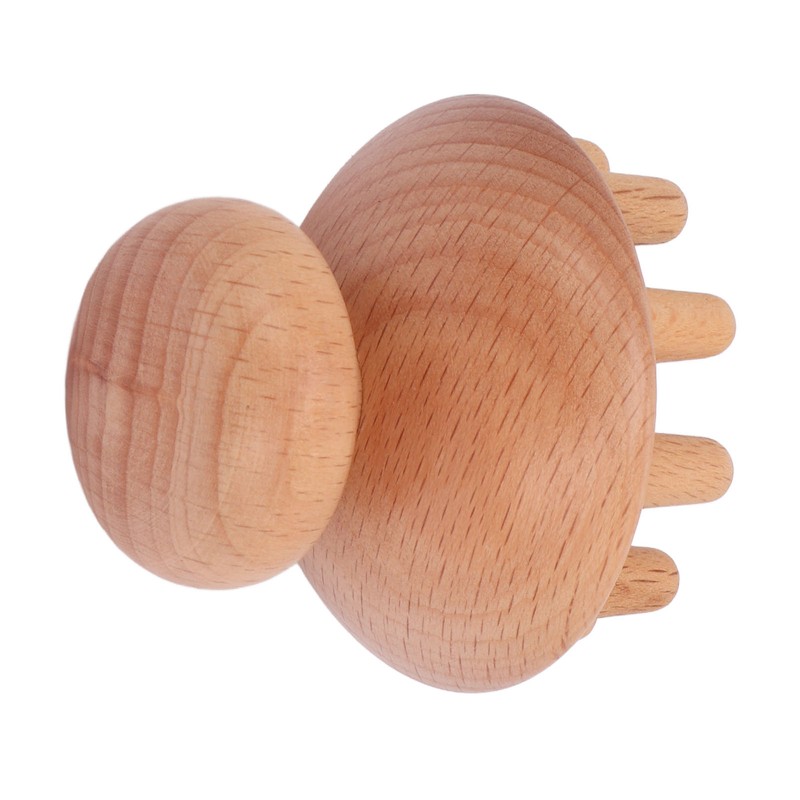 Wood Mushroom Massager Promote Circulation Clear Meridians Portable Manual Massage