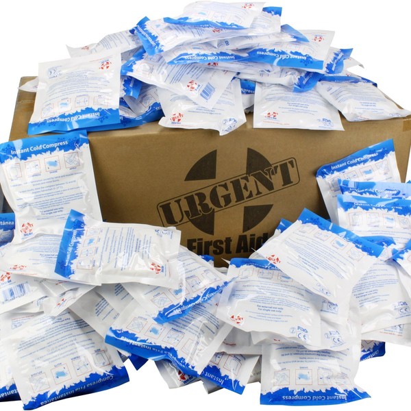 Case of 125 Instant Cold Packs, 5" x 6" (4" x 5" Cold Area) - Disposable Cold Compresses - No pre-Chilling Required for Quick, Effective First aid Treatment & Relief of Aches, Pains, Bumps & Bruises