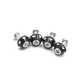 TUCKBOLD 4Pcs Black Aluminum Alloy Decorative License Plate Bolt Screw for Car Motorcycle Automotive Parts