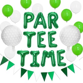 Let's Partee Time Golf Party Decorations Golf Balloons Banner Sport Themed Party Supplies Pink Balloons for Womens Birthday Baby Shower Bridal Shower Retirement Party