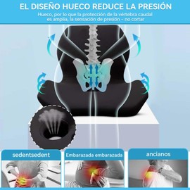 Cojin para Coxis y Ciatica Lumbar,Cojines para Silla Memory Foam,Asiento Ergonómico,Soporte y cojín Lumbar,Desmontable y lavable,Alivio para Cojin para Coxis y Ciatica Lumbar,para Oficina y Hogar