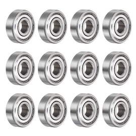 sourcing map 12pcs 6200ZZ Deep Groove Ball Bearings 10mm Bore 30mm OD 9mm Thick Carbon Steel Double Shielded ABEC3 Z1 Bearing for Motors