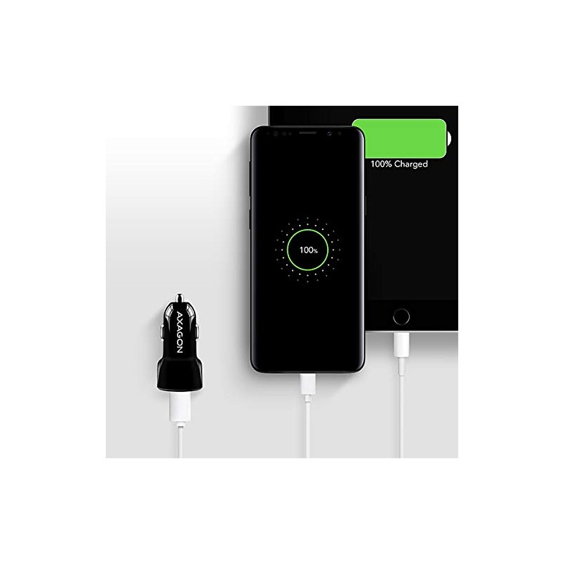 AXAGON PWC-QC5 Dual Car Charger 12-24V / 2X Port QC3.0/FCP