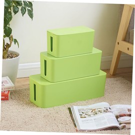 KICHOUSE Cable Storage Strip Organizer Plastic Cable Management Box for Desk Tv Computer Hide Cords Adapters Splitters Wire Organization for Home Office