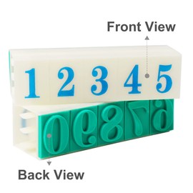 Sourcingmap Rubber Head Large Number Stamps, Detachable 0-9 Digits Arabic Numerals Combination Stamp Set for DIY Craft Card Making