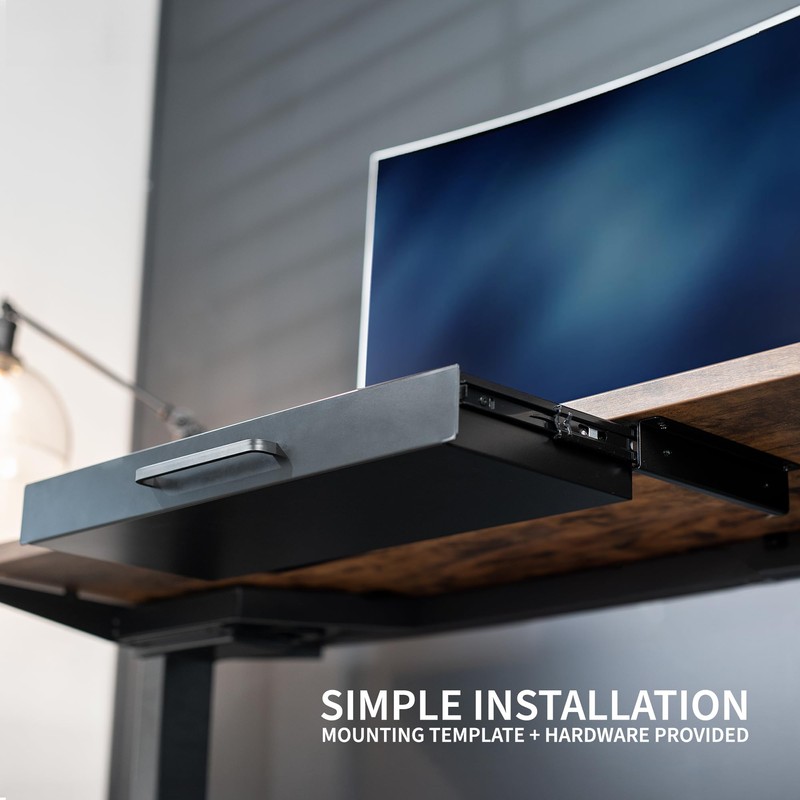 VIVO 22 inch Under Desk Mounted Sliding Pull-out Drawer for