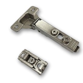 Berta 6-Pack Full Overlay Frameless Soft Closing European Hinges, 3D Adjustable Clip-On Concealed Kitchen Cabinet Door Hinges with Screws, New 2-Step Opening 86° and 110°