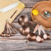 Copper Plated Measuring Cups and Spoons Set with 5 Copper