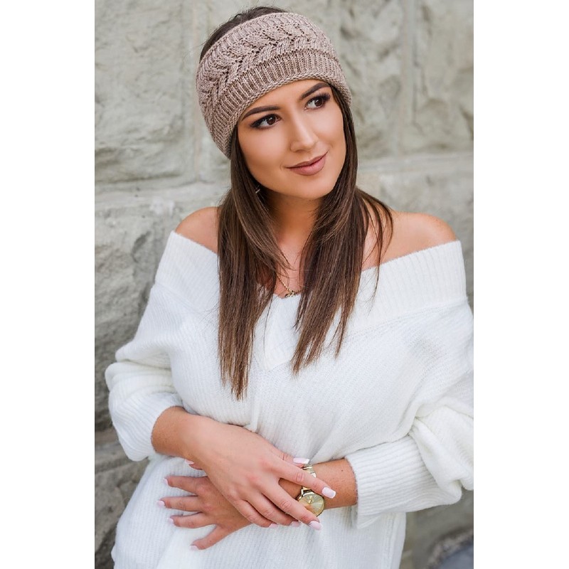 irisaa Ladies Cable Pattern Headband, Warm Ear Warmer, Lined Girls