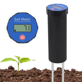 LUVCOSY Digital Soil pH Meter, Industrial Grade Soil pH Tester with Calibration-Free LCD Display, High Accuracy Soil pH Pen, Soil pH Monitor for Garden, Lawn, Plant (Black)