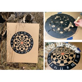 Dart Board Shooting Target Stencil, Reusable, 2 PCS, Paint Your Own Wood Signs & Targets for Axe Throwing Practice (17.34" Diameter)