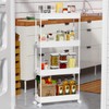 SPACEKEEPER Slim Rolling Storage Cart 4 Tier Bathroom Organizer Mobile