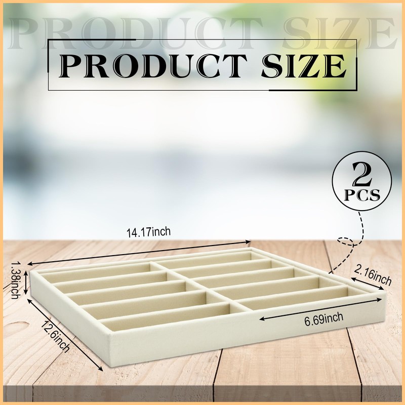 Batiyeer Sunglasses Organizer Storage Tray 10 Grids Eyewear Watch Holder
